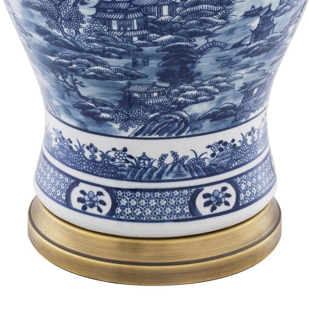 Chinese Blue Table Lamp