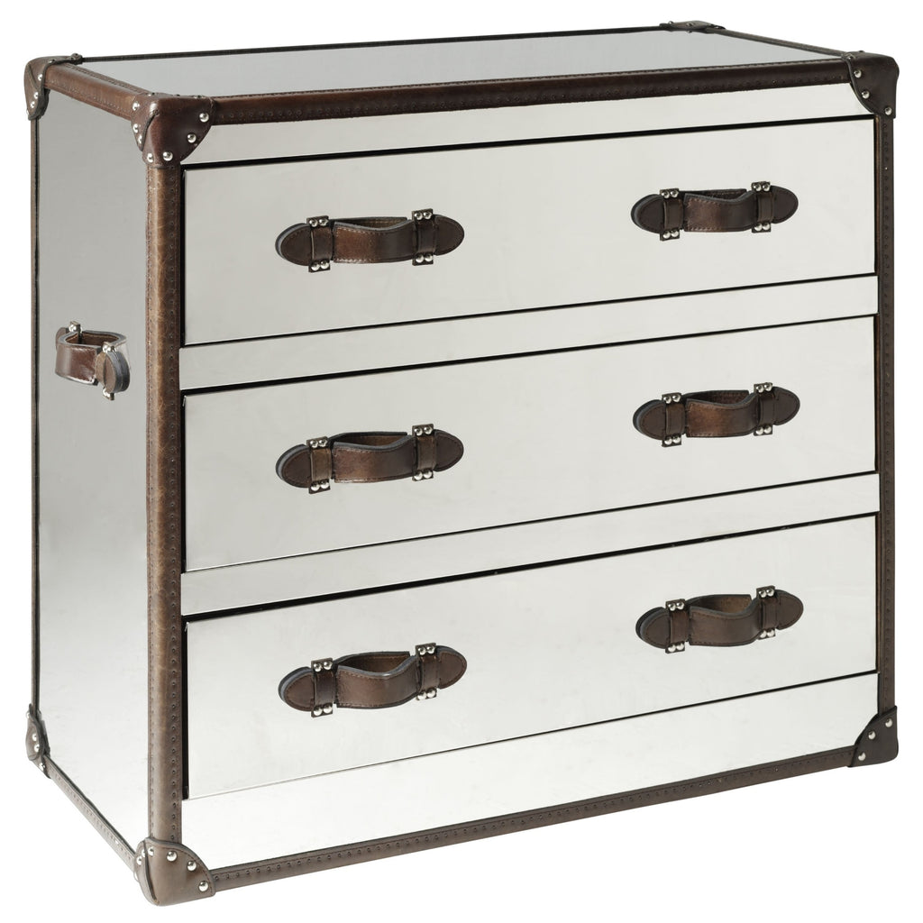 Howard Steel/Leather Chest Of Drawers