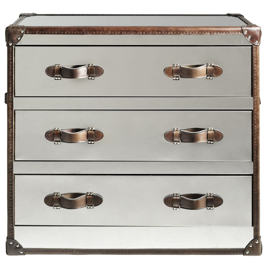 Howard Steel/Leather Chest Of Drawers