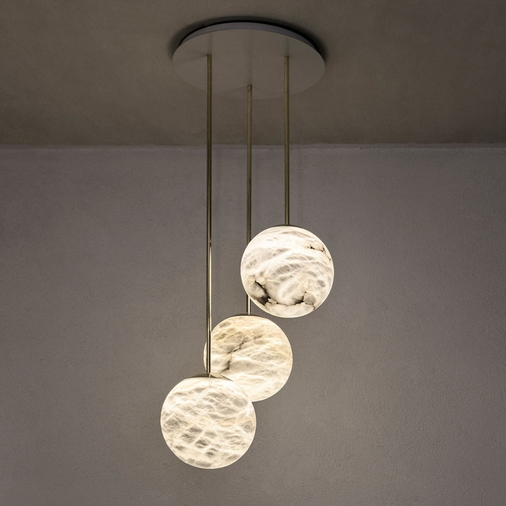 Orion Alabaster Cluster Light 3 Spheres