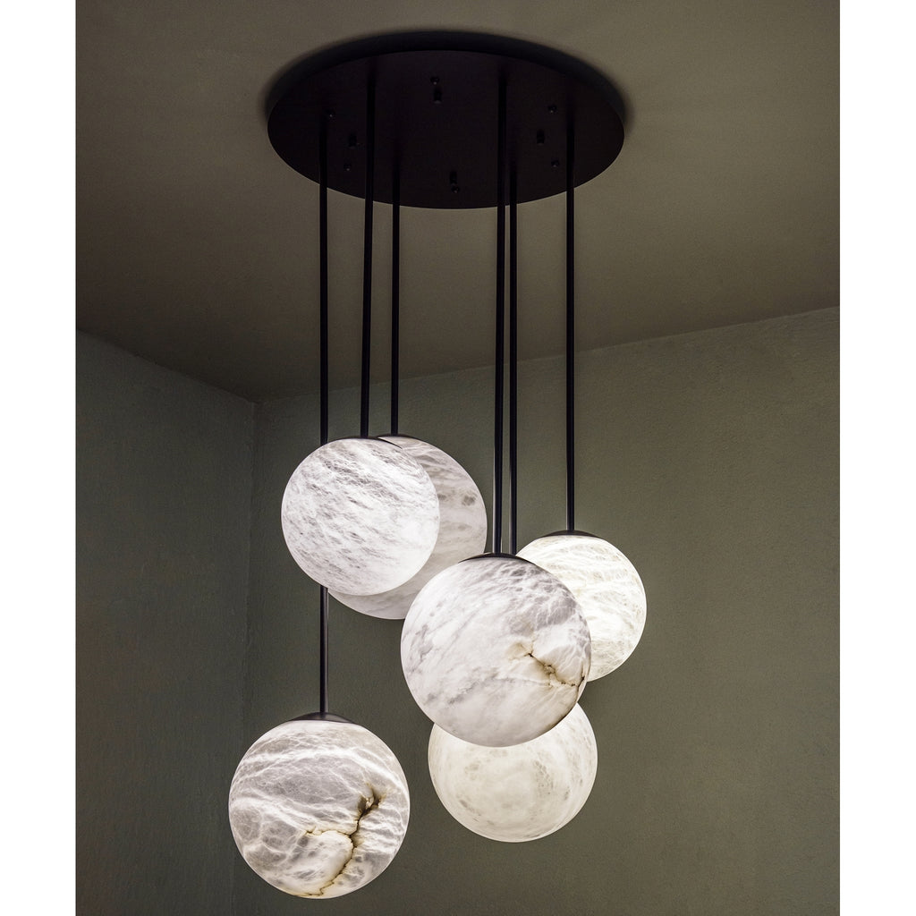 Orion Alabaster Cluster Light 6 Spheres