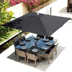 Pacific and Metz 8 Seat Square Dining Set