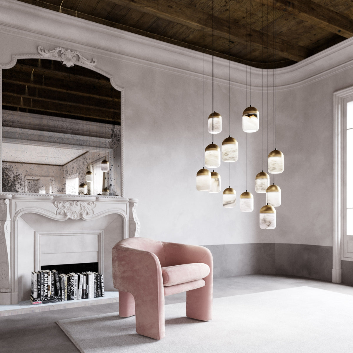Acorn Alabaster Cluster Light