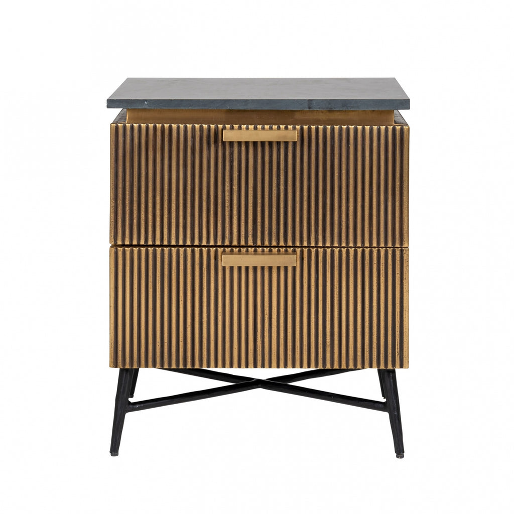 Ironville 2 Drawer Bedside Cabinet