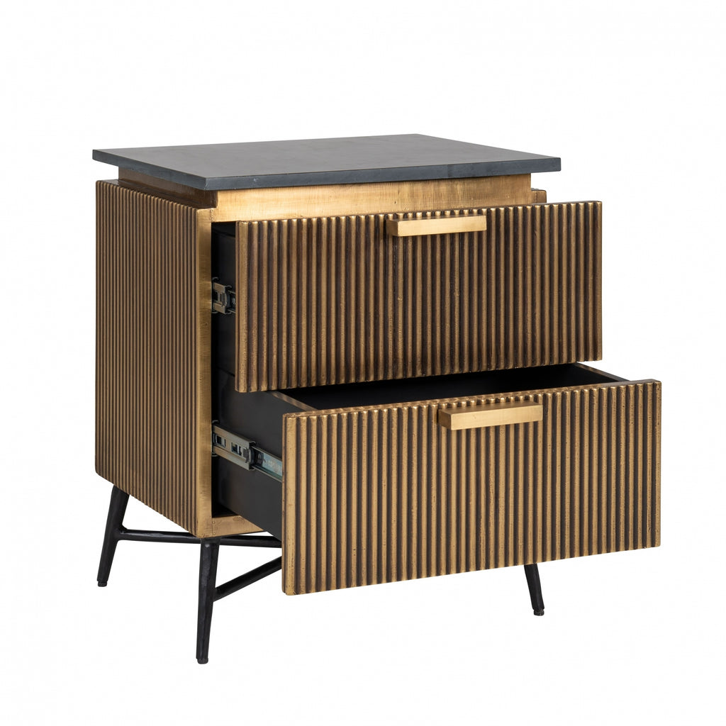 Ironville 2 Drawer Bedside Cabinet