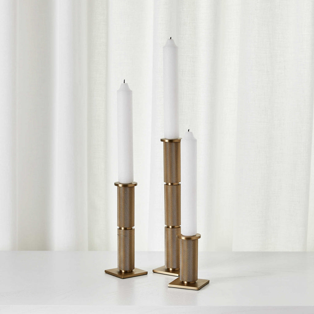 Knurled Taper Candleholders