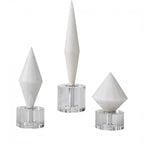 Alize White Stone Sculptures Set Of 3