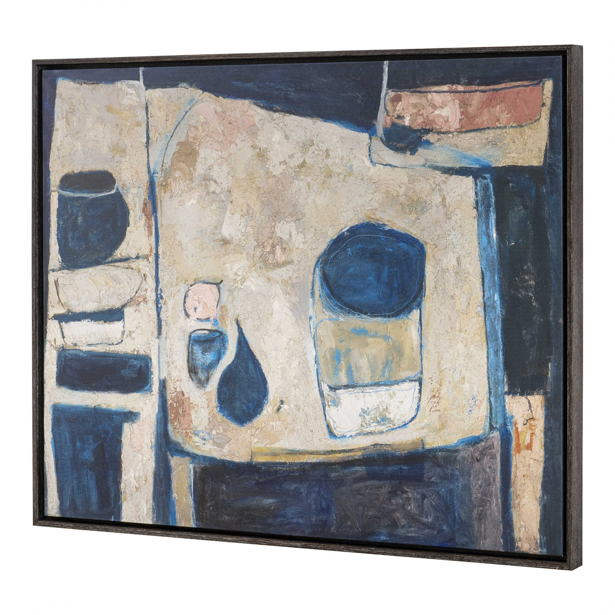 Blue Tableau Framed Canvas