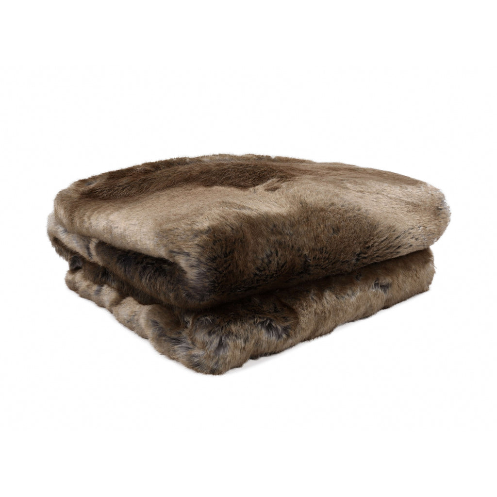 Blue Fox Faux Fur Throw