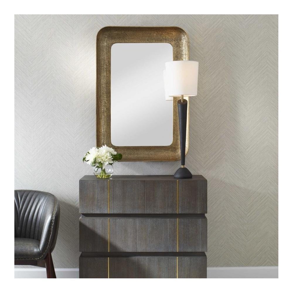 Alvaro Antique Brass Mirror