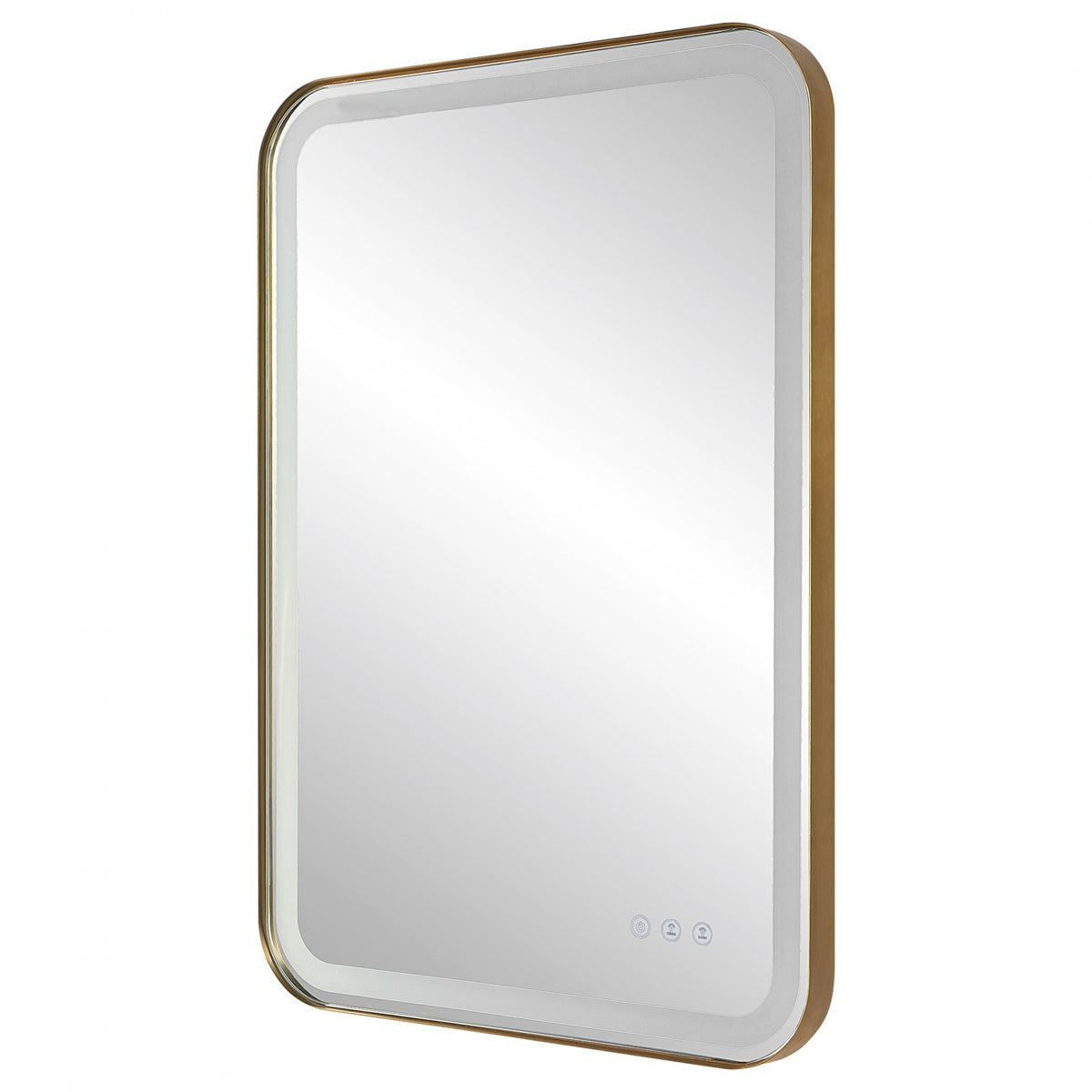 Crofton Lit Brass Vanity Mirror