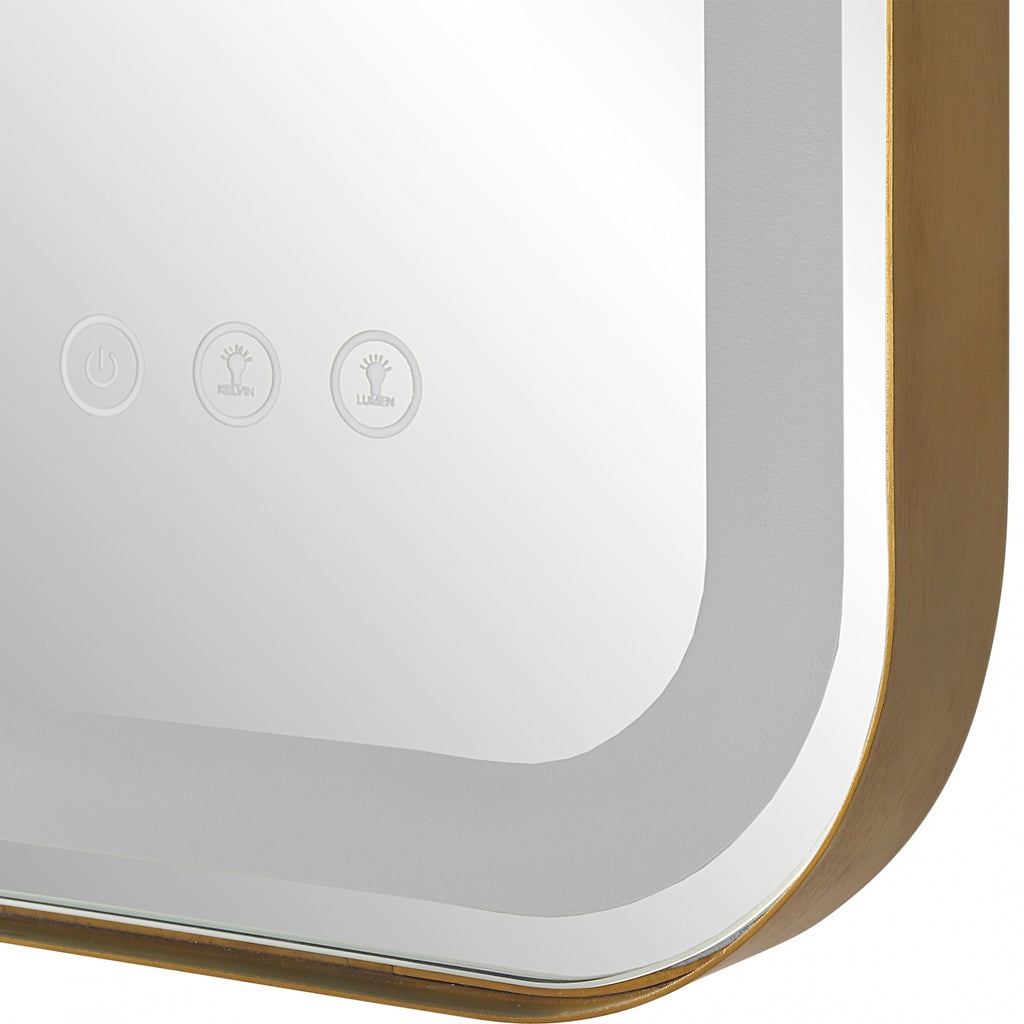 Crofton Lit Brass Vanity Mirror