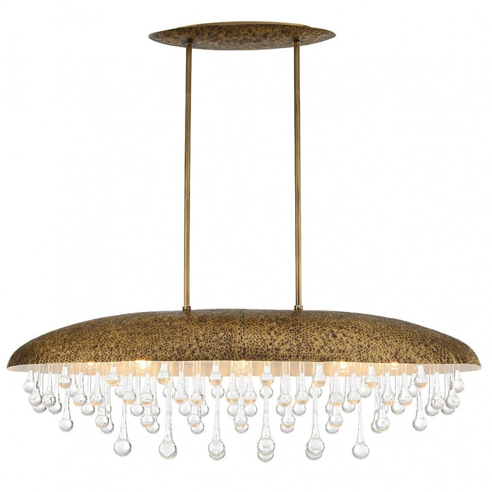 Downpour Brass & Glass Droplet Pendant