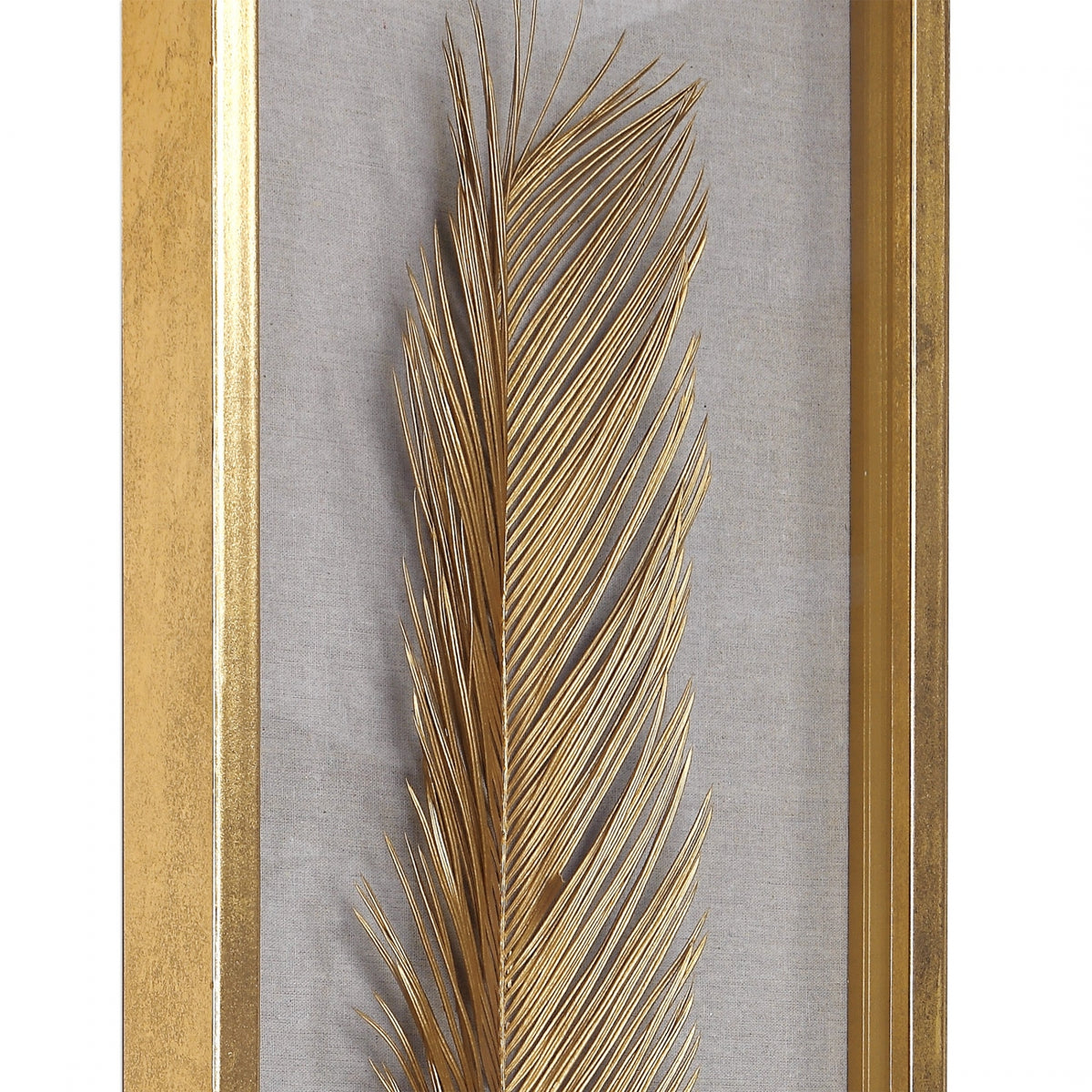 Palma Gold Leaf Shadow Box Set Of 3
