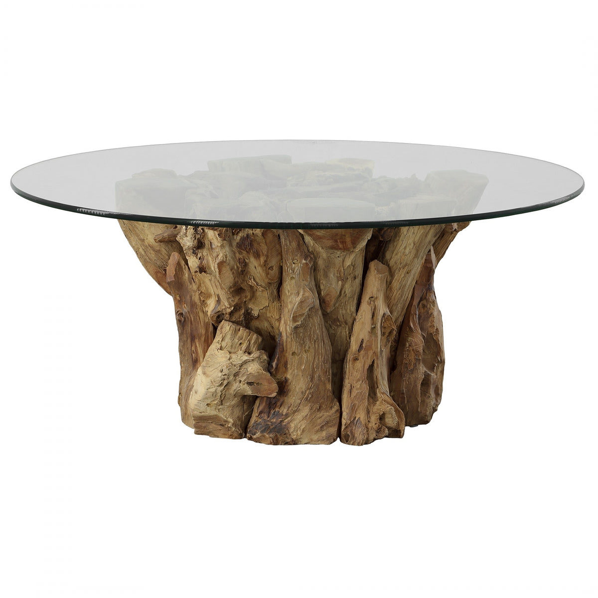 Driftwood Glass Top Coffee Table