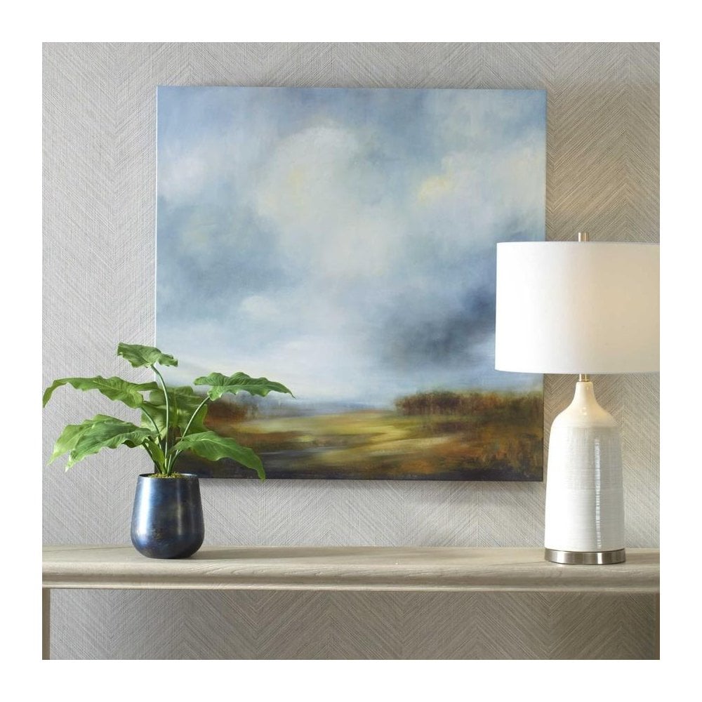 Blue Light Printed Canvas