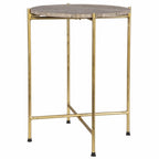 Travertine Top Side Table