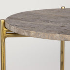 Travertine Top Side Table