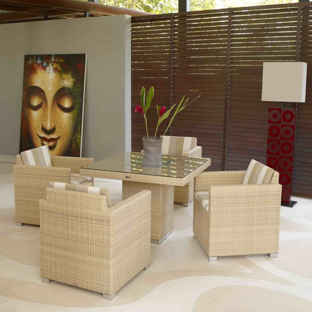 Pacific 4 Seat Square Dining Set