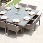 Pacific and Metz 8 Seat Square Dining Set