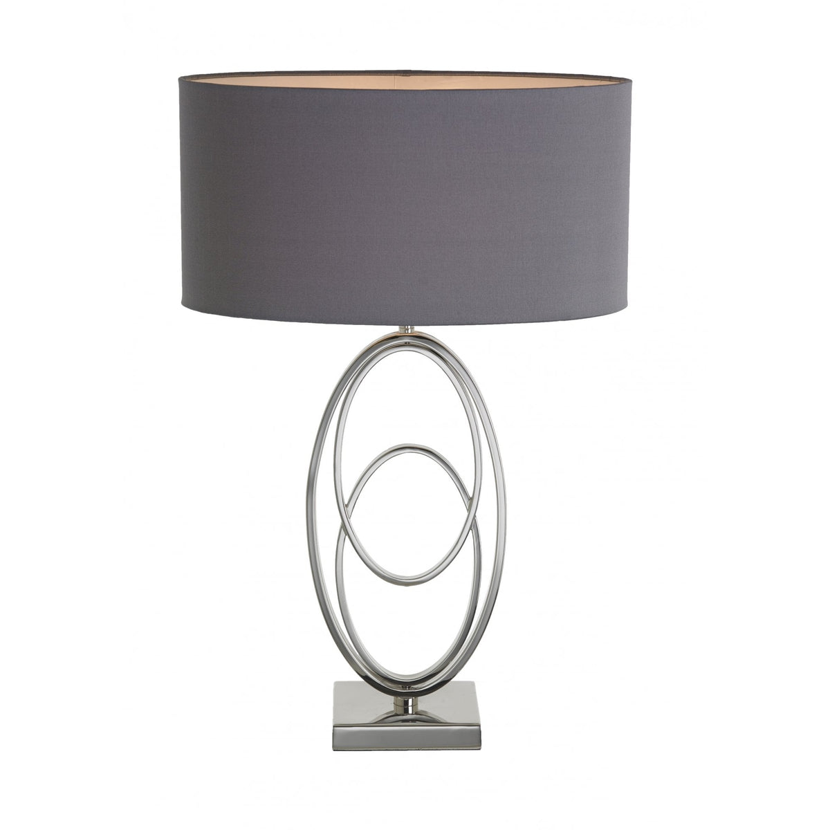 Oval Rings Nickel Table Lamp