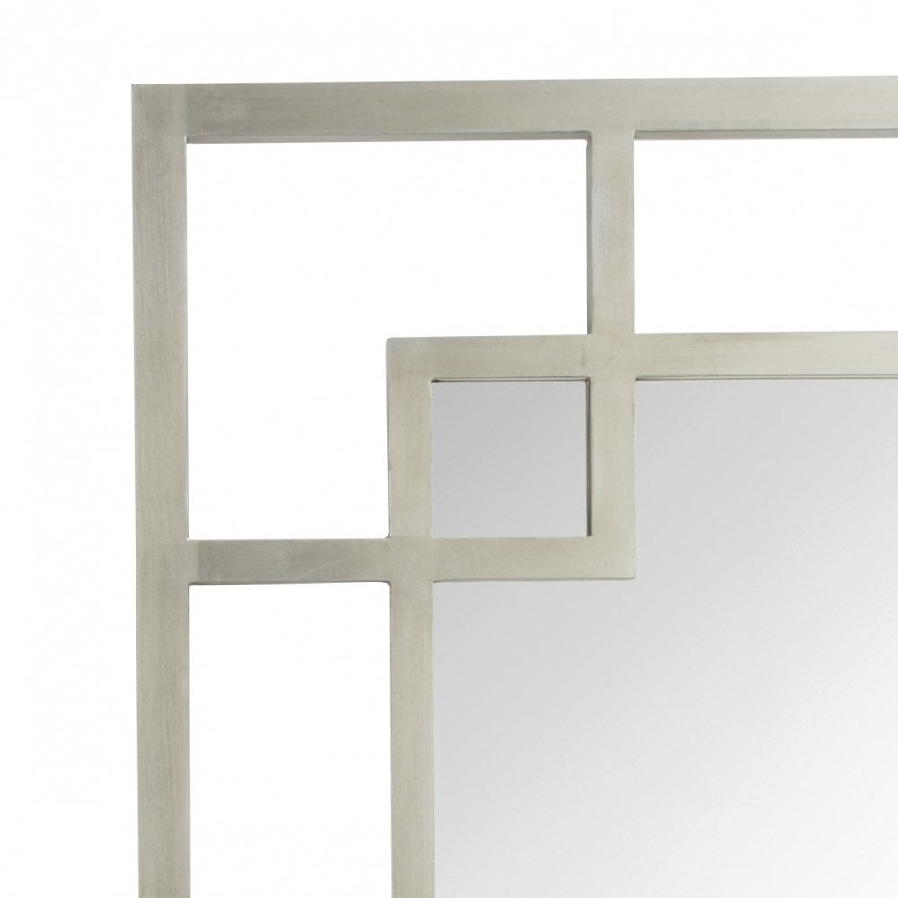 Carn Silver Leaf Rectangle Mirror
