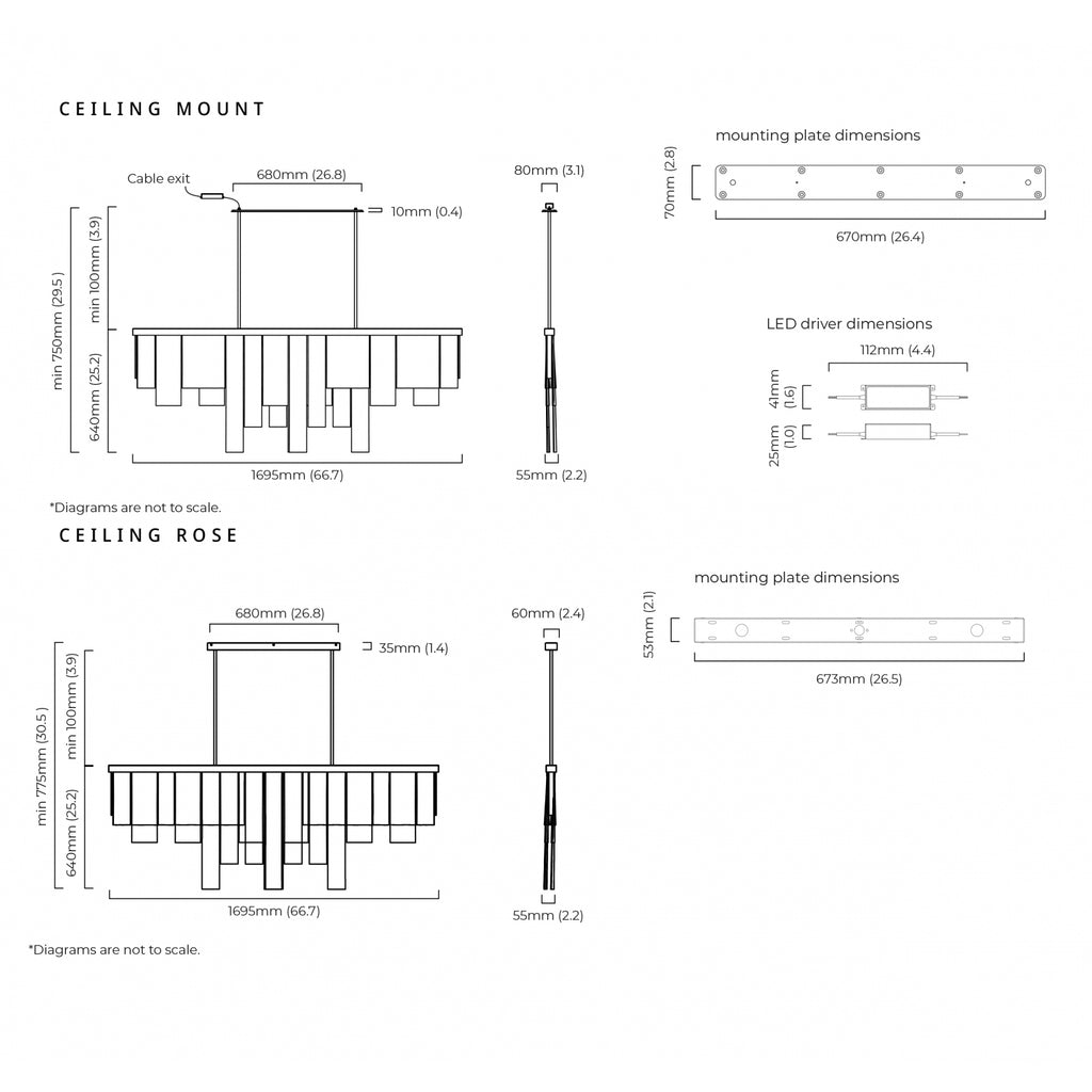 Cascata Long Chandelier