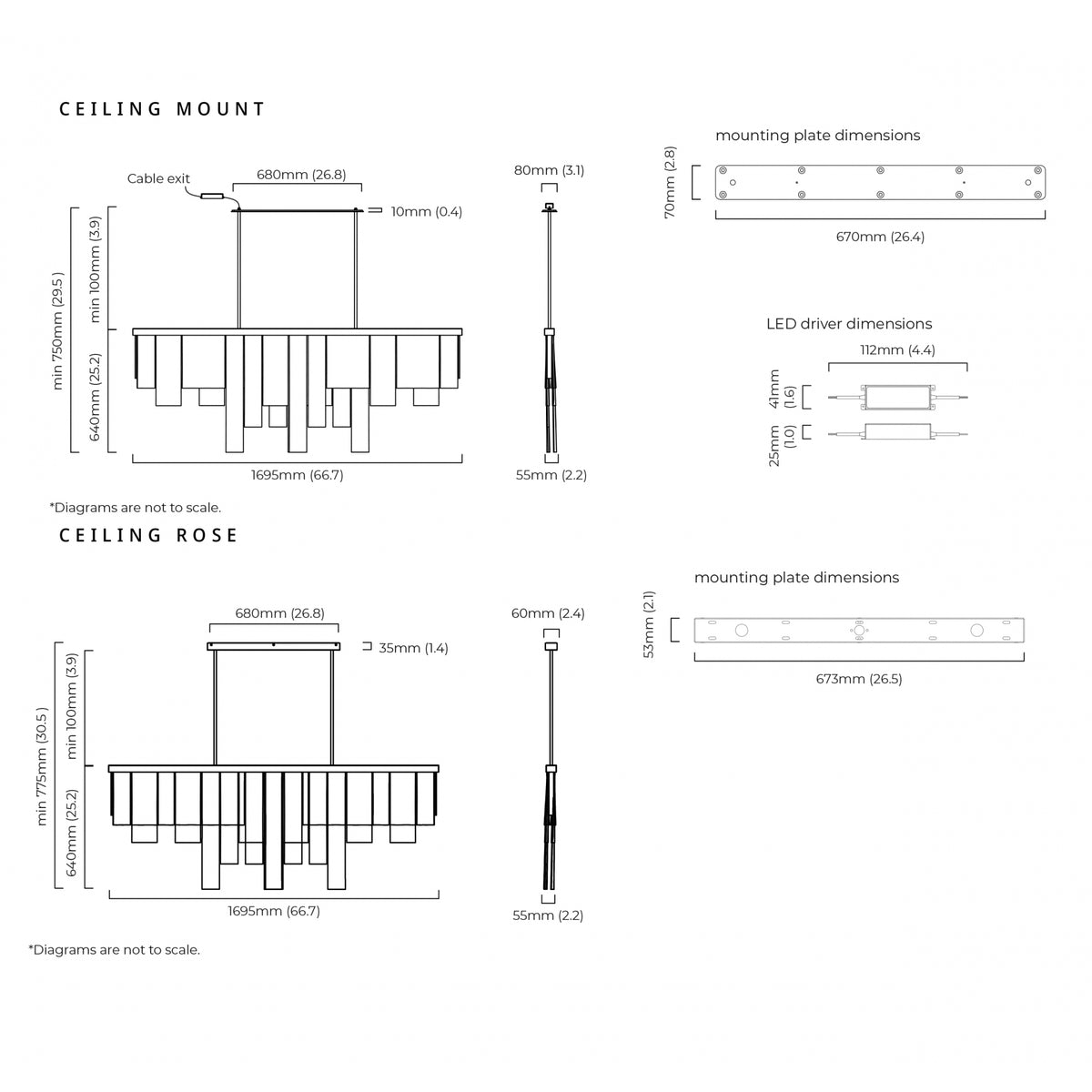 Cascata Long Chandelier