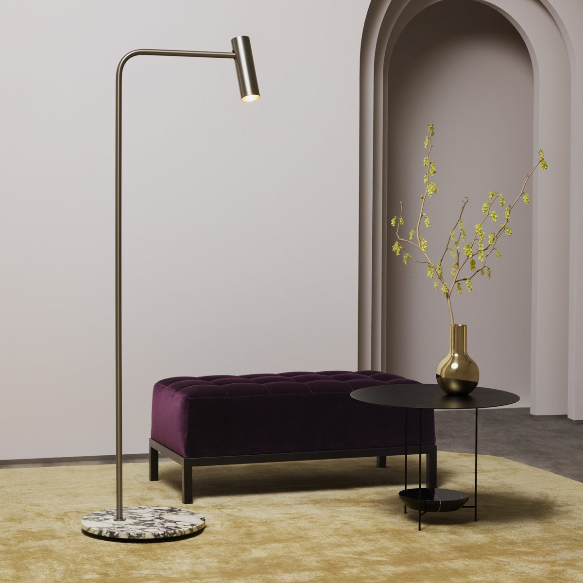 Heron Marble Base Floor Lamp