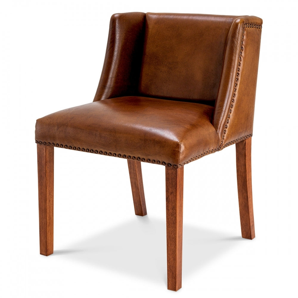 Pair of St James Leather Dining Chairs