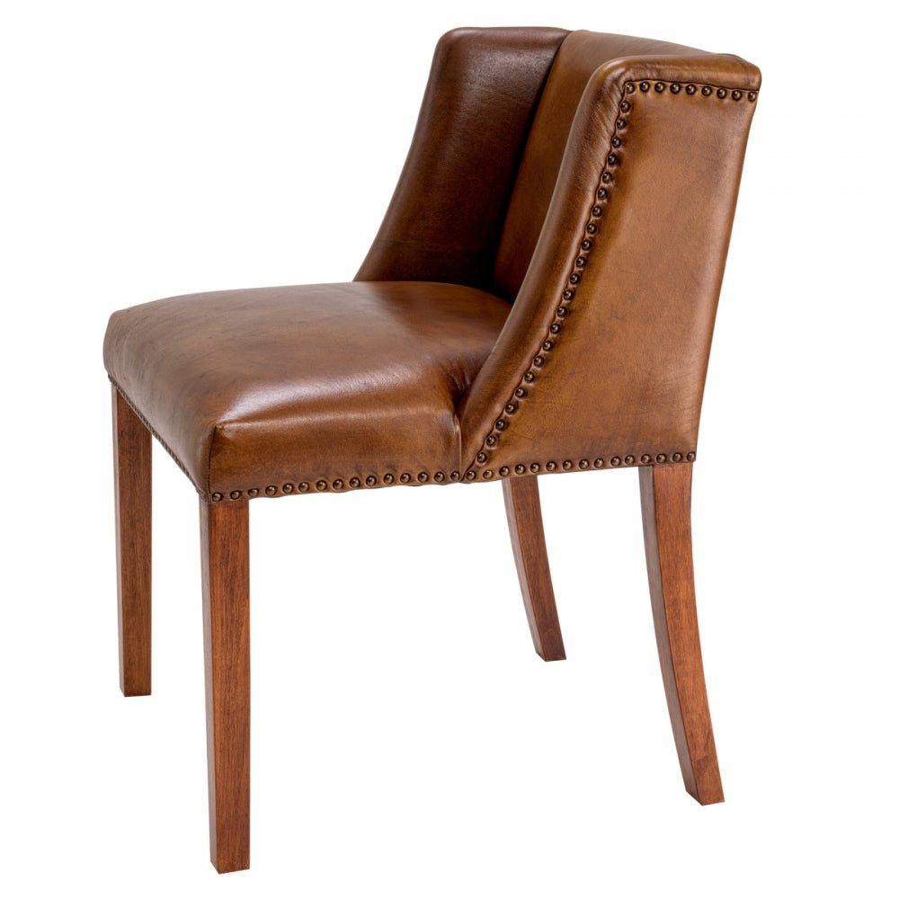Pair of St James Leather Dining Chairs
