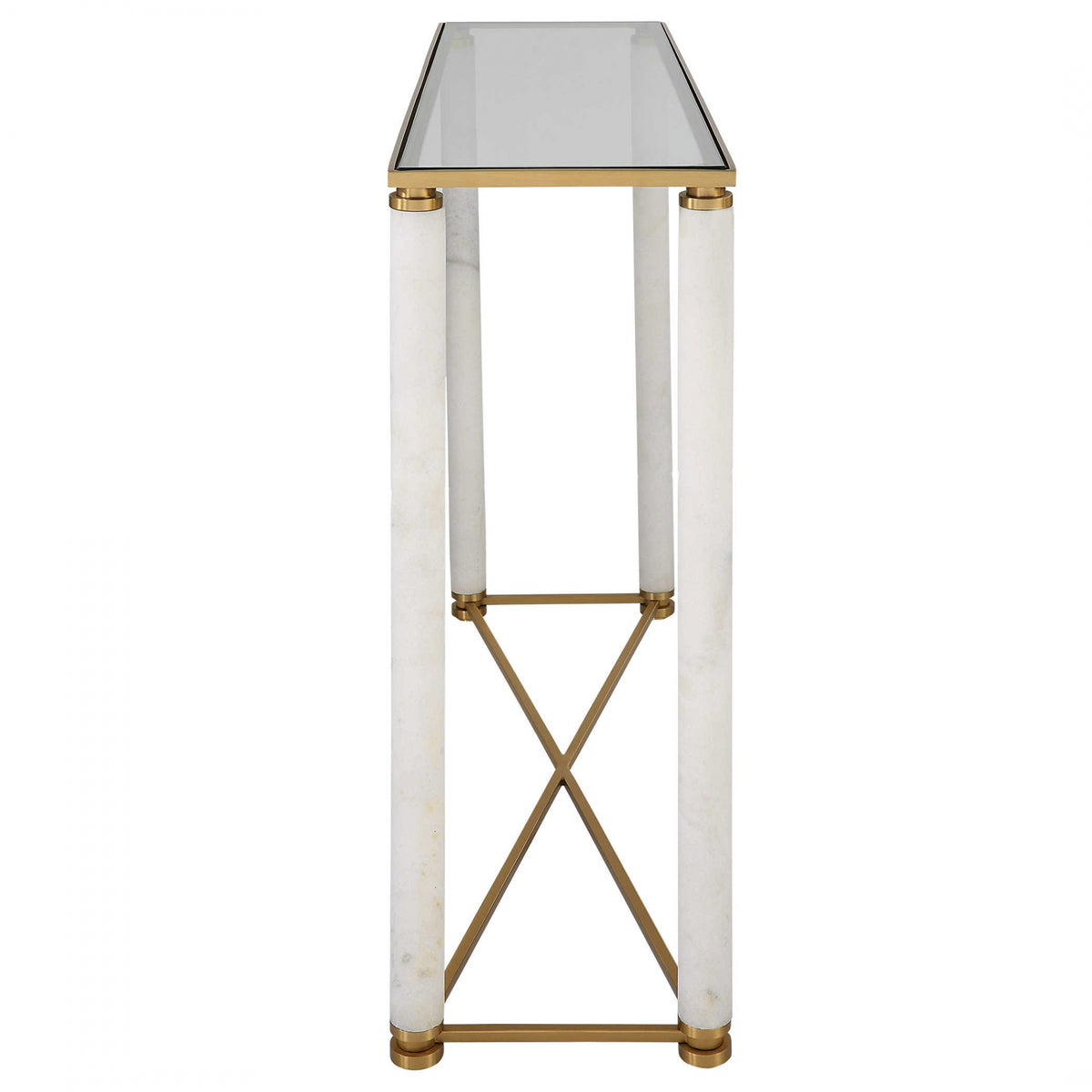 White Pillar Console Table