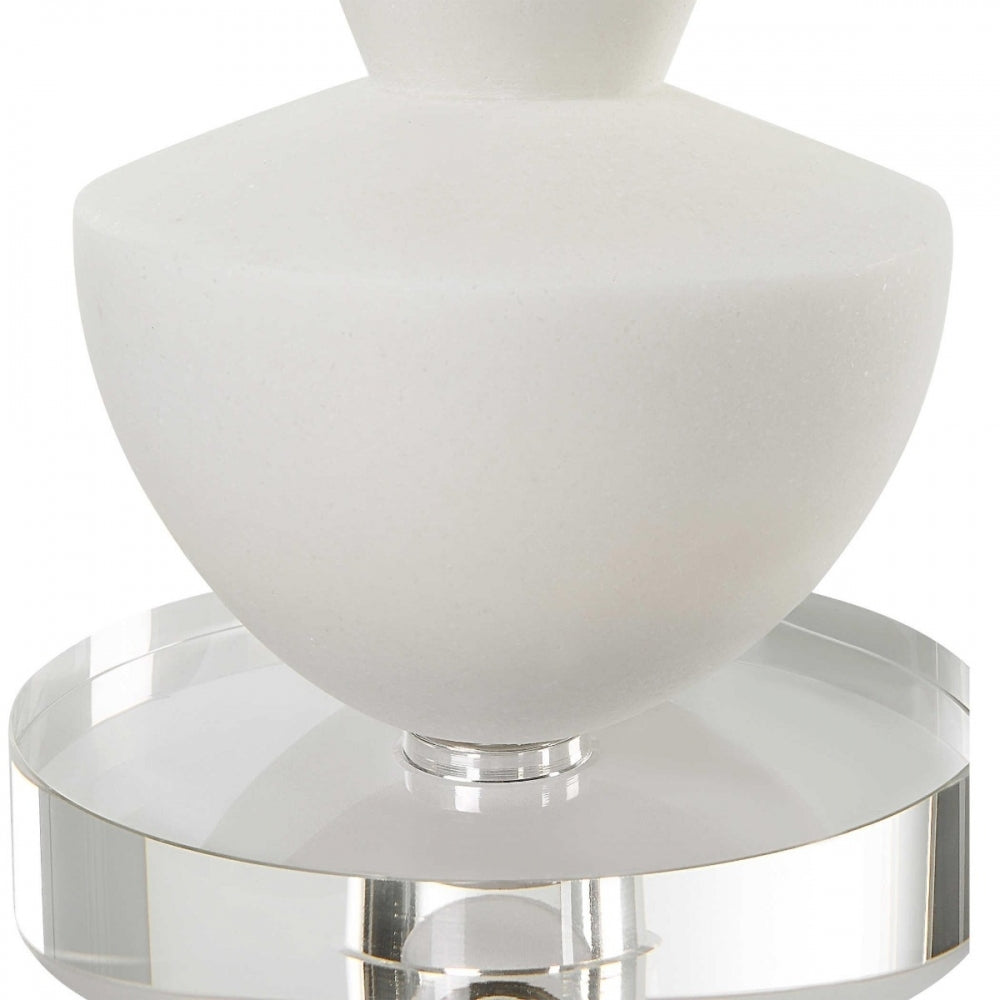 Lido White Stone Candleholders - Set of 2