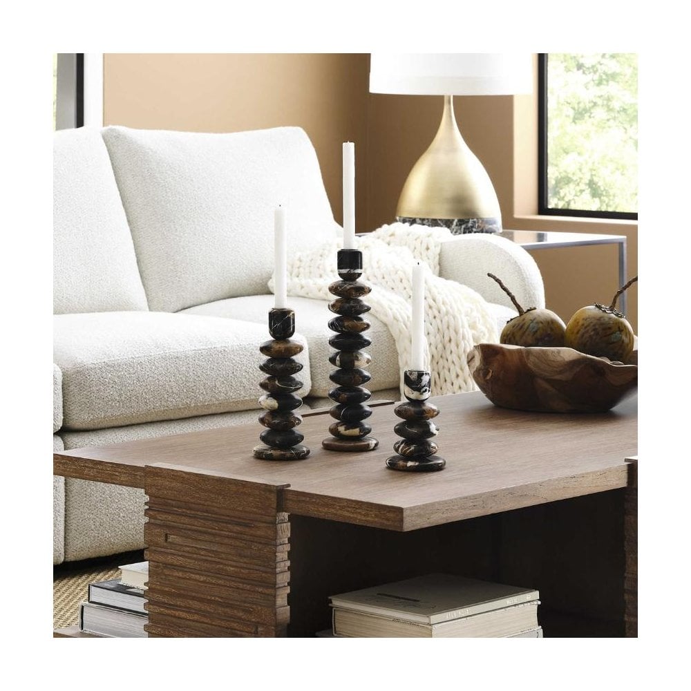 Washed Stones Candleholders - Set of 3