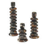 Washed Stones Candleholders - Set of 3