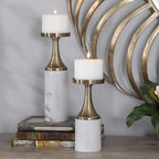 Castiel Marble Candleholders - Set of 2