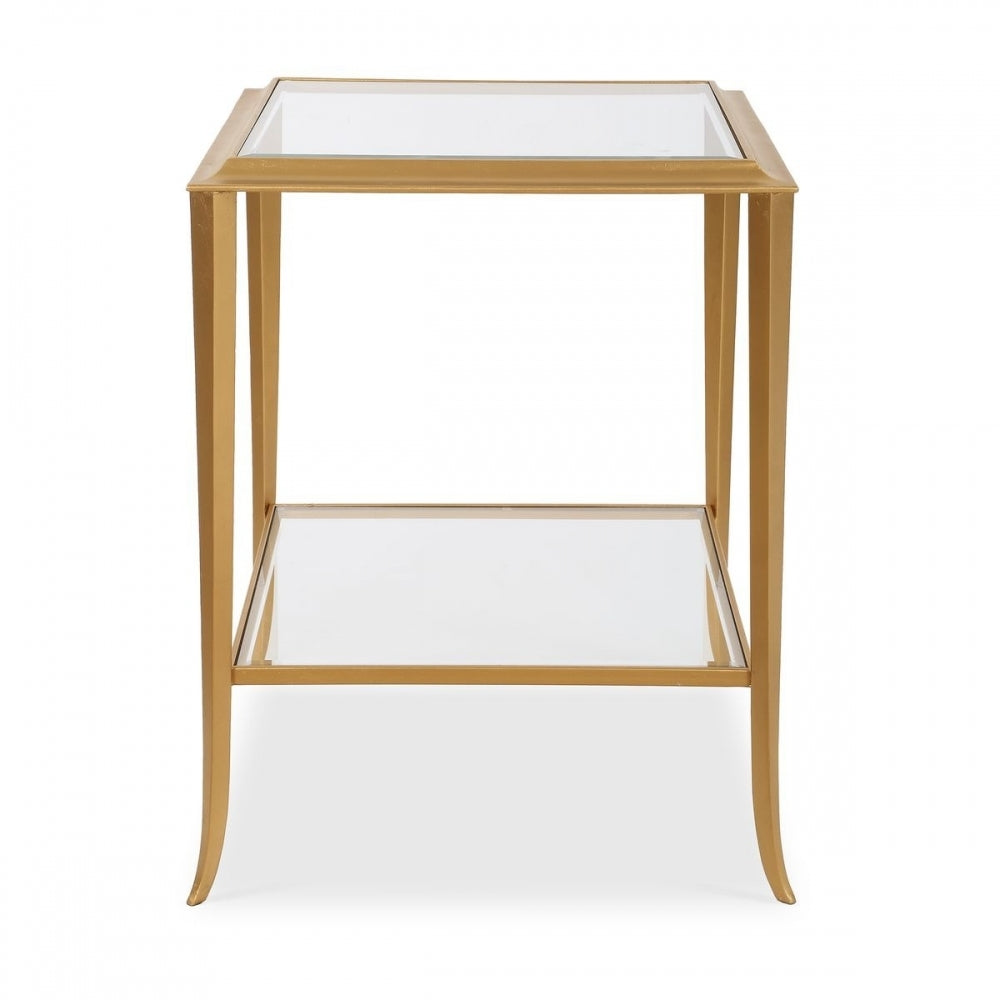 Austen Square Gold Leaf Side Table