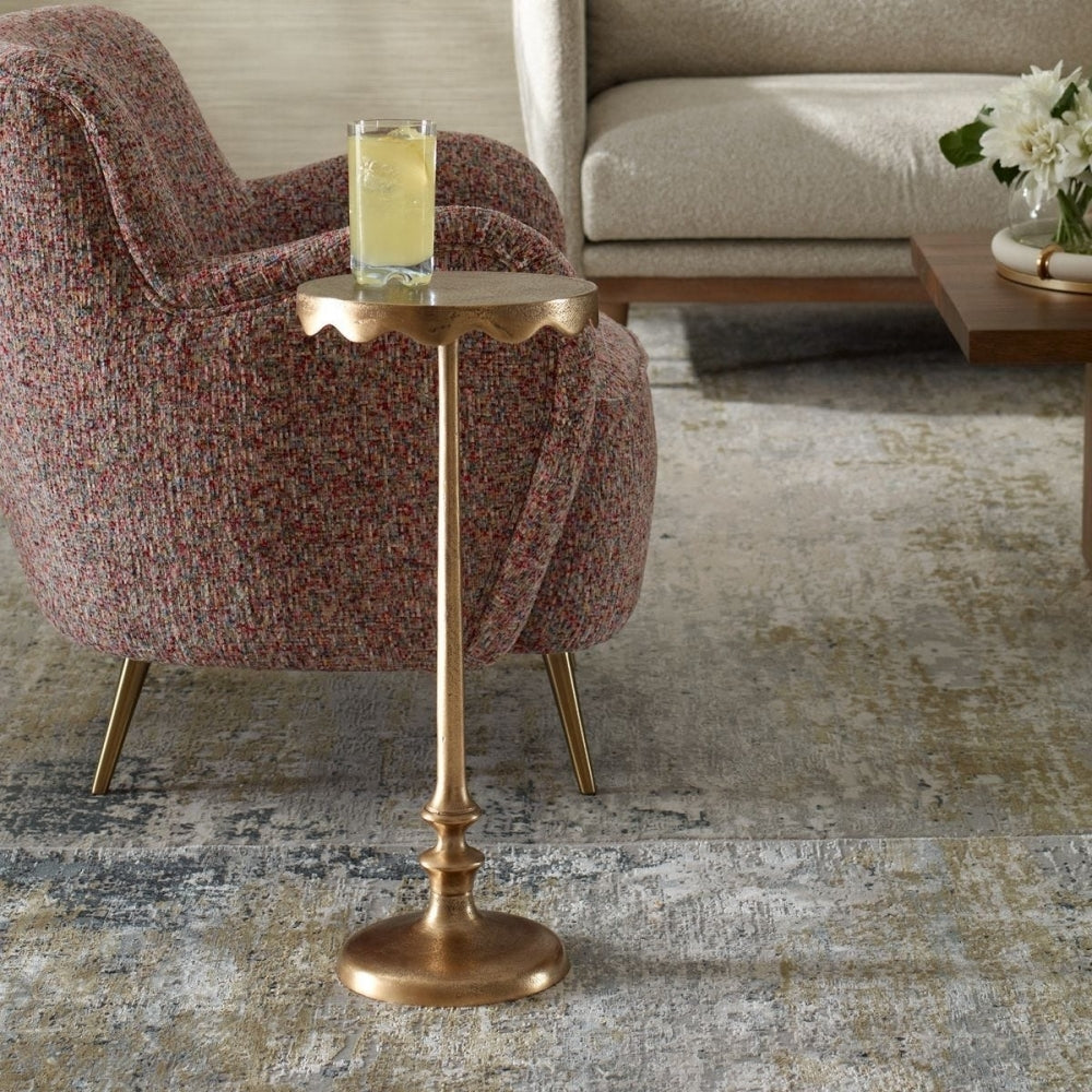 Octavia Antique Brass Side Table
