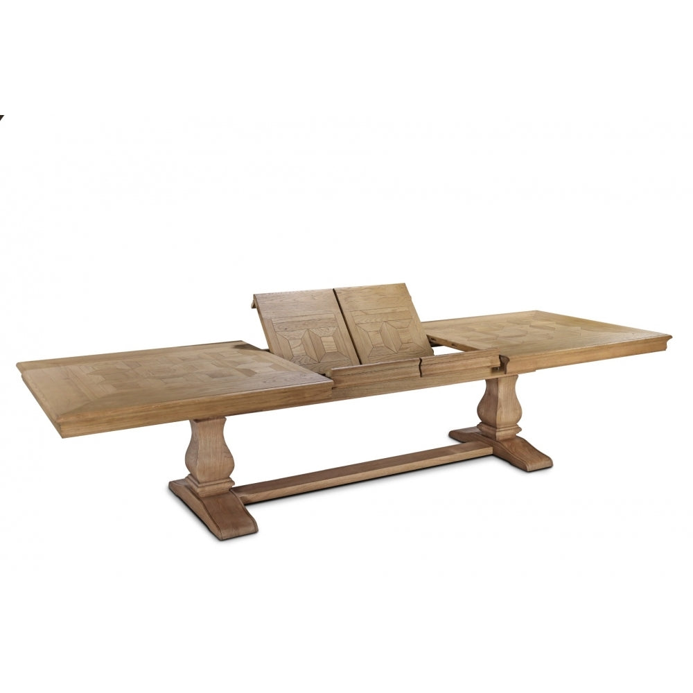 Bath Extending Oak Parquet Dining Table