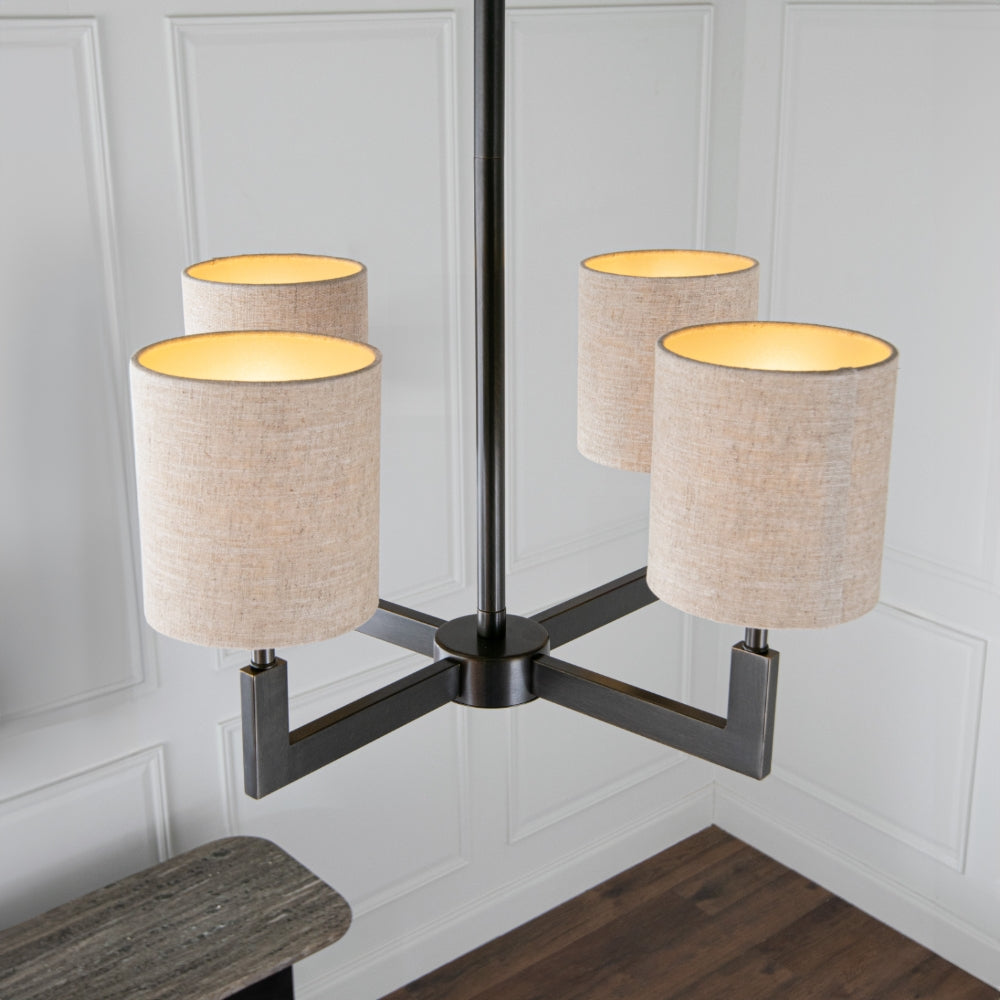 Ealga 4 Arm Bronze Chandelier