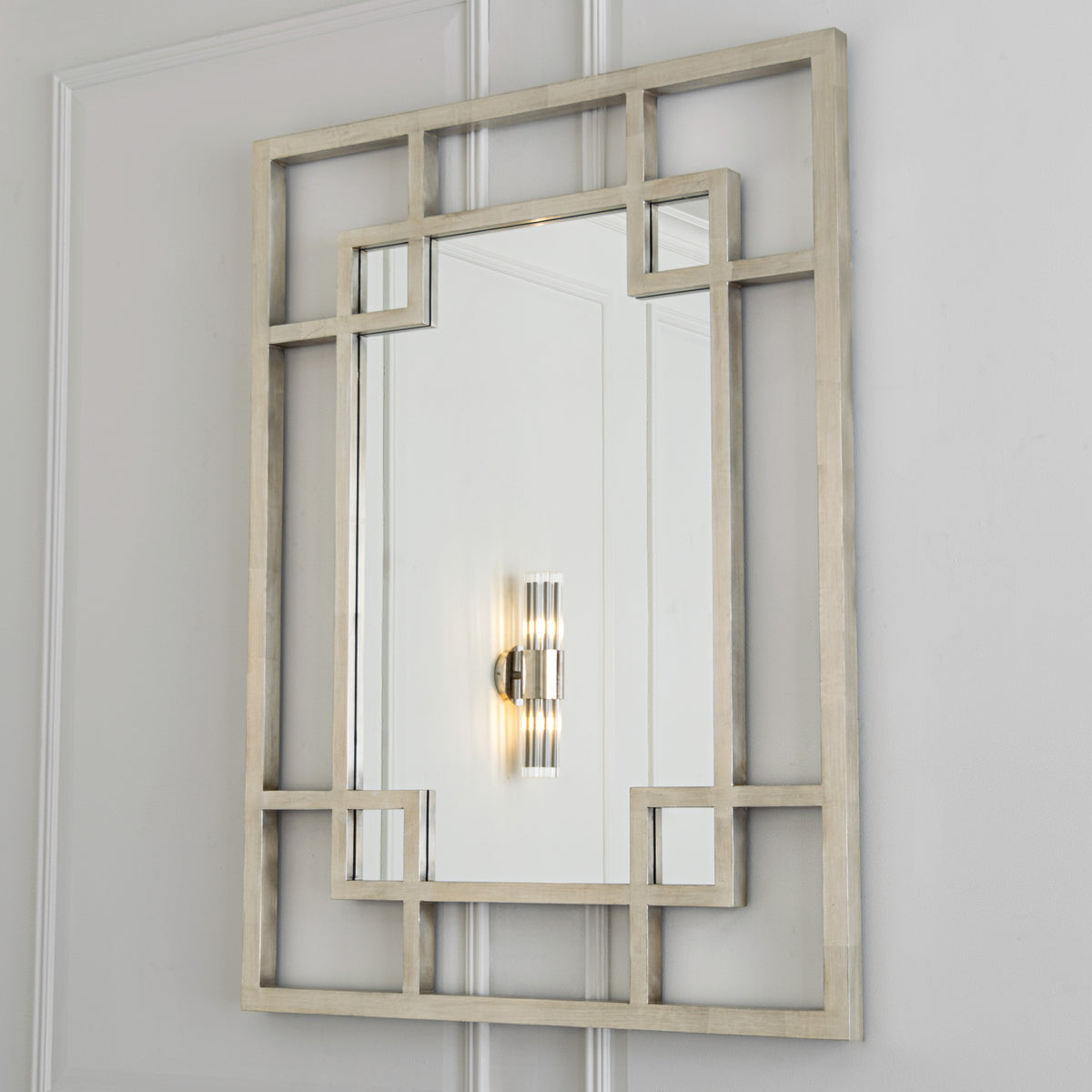 Carn Silver Leaf Rectangle Mirror