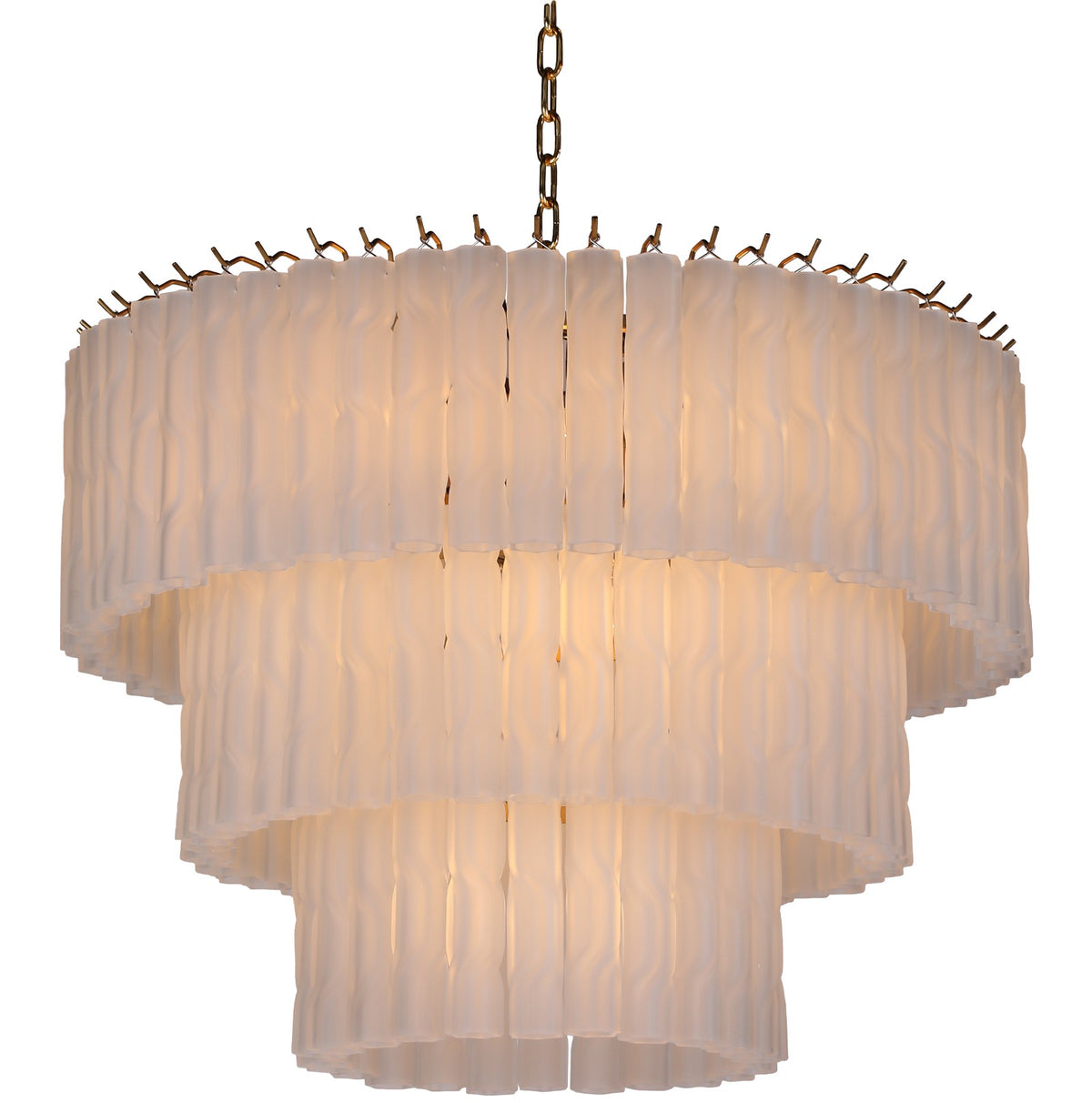 Twisted Frost Glass Chandelier