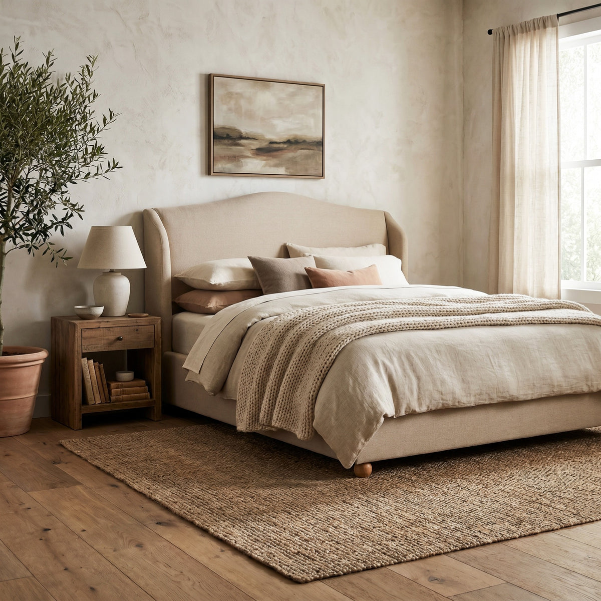 Wilmcote Winged Upholstered Bed