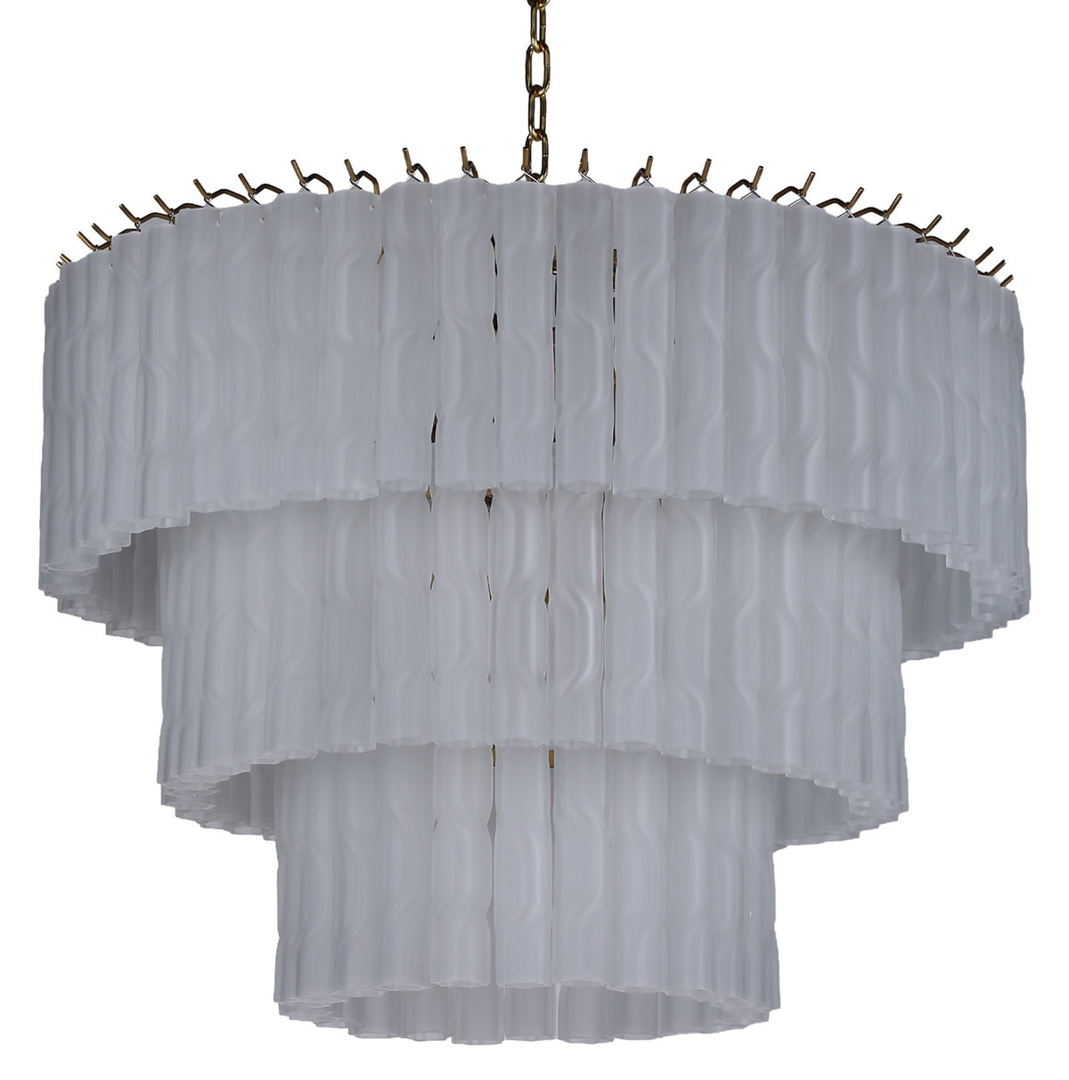 Twisted Frost Glass Chandelier