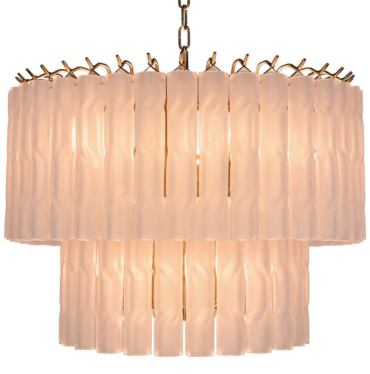Twisted Frost Glass Chandelier