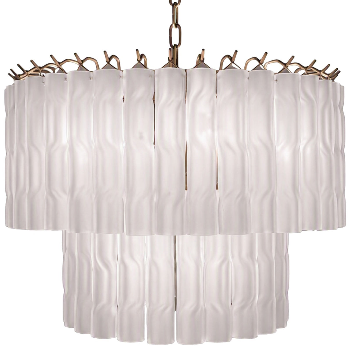 Twisted Frost Glass Chandelier