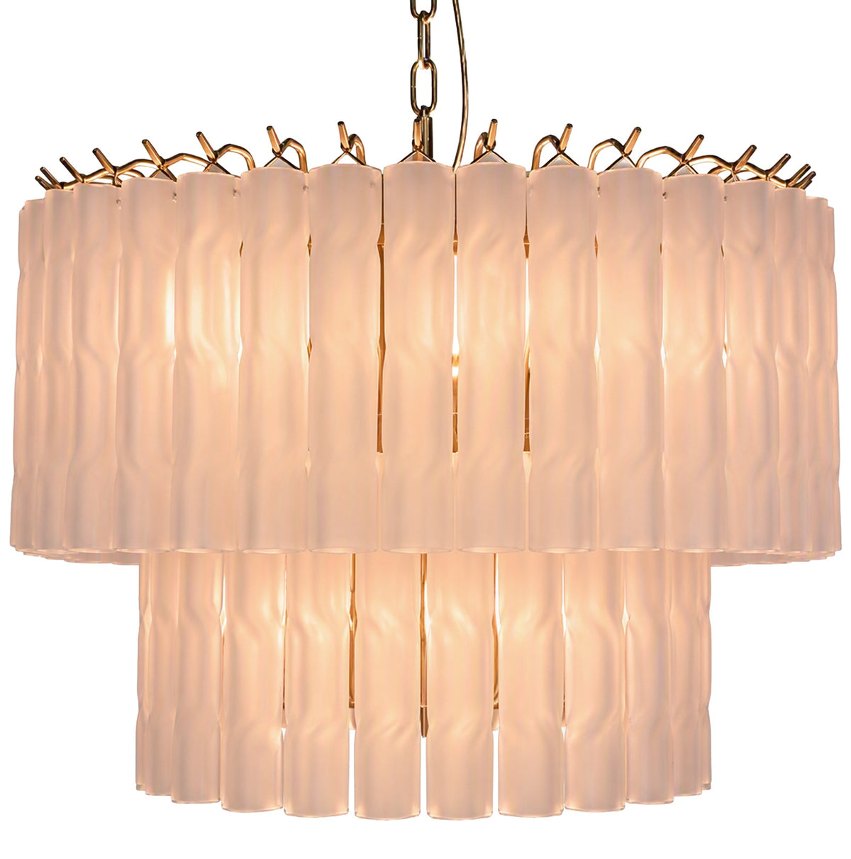 Twisted Frost Glass Chandelier